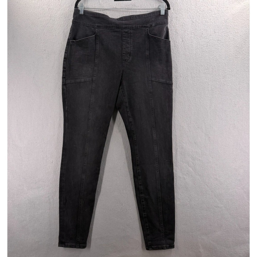 Duluth Jean-Netics Pull On Skinny Jeans Womens 12 Black Utility Tummy Panel